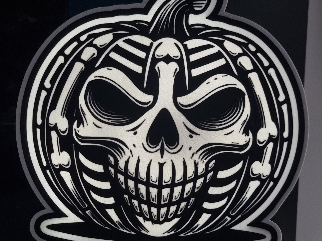 Spooky Skull Pumpkin Light Box