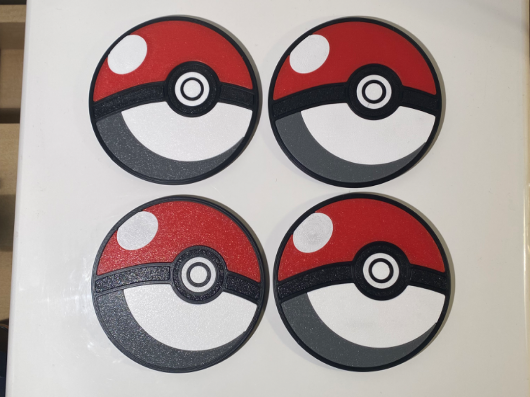 Pokeball Coaster x4 Multipart - No AMS
