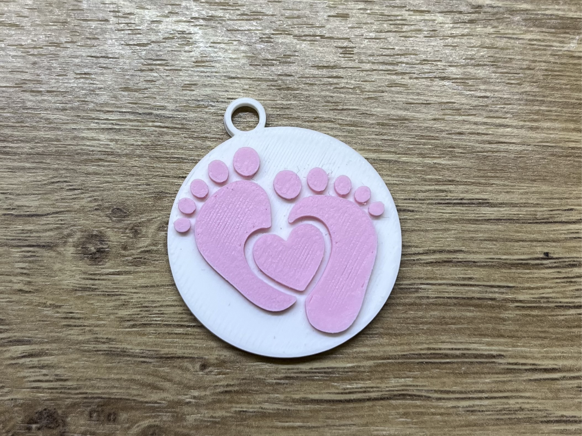 Baby Feet Footprint Heart Keychain