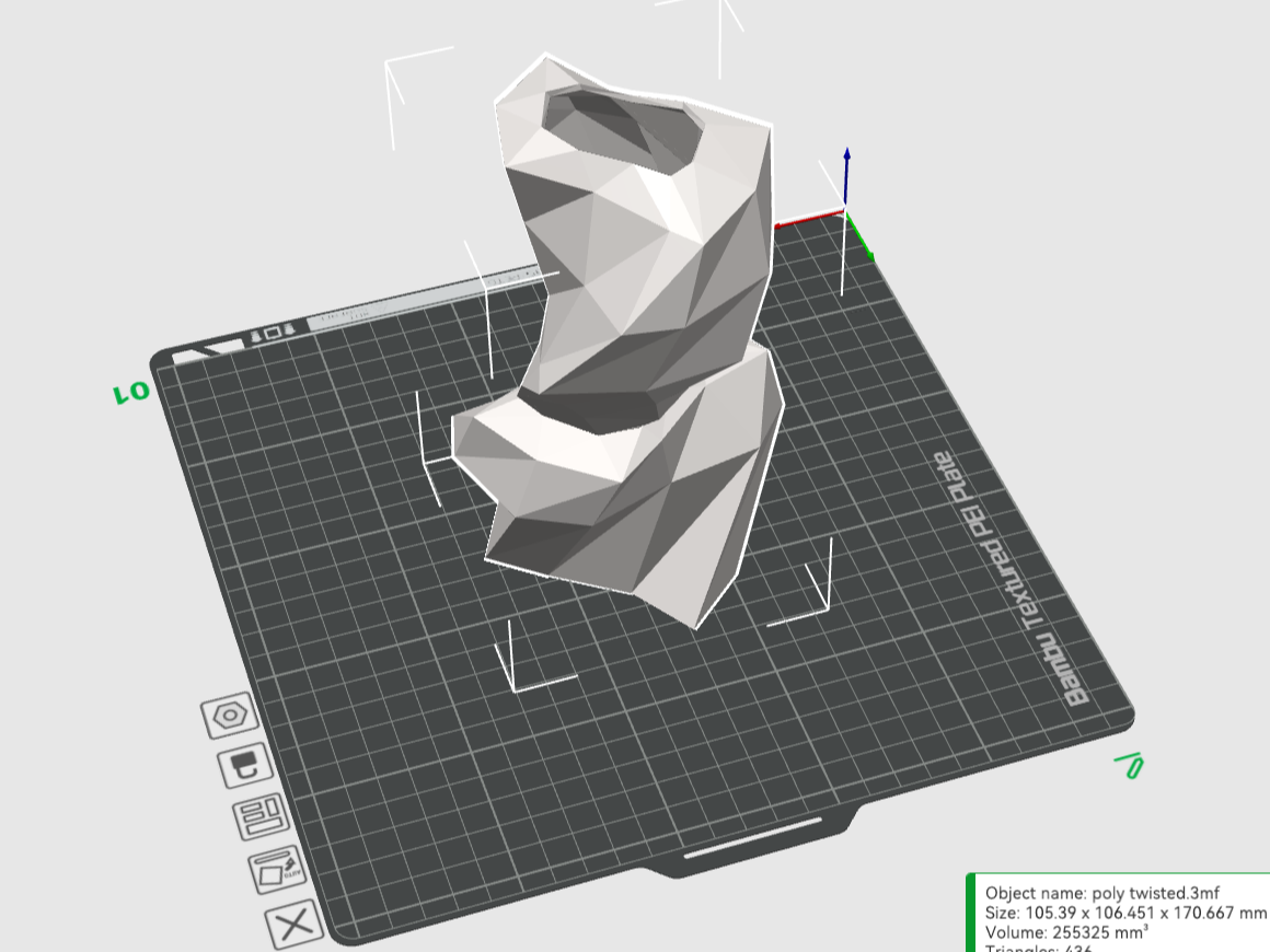 Twisted poly vase