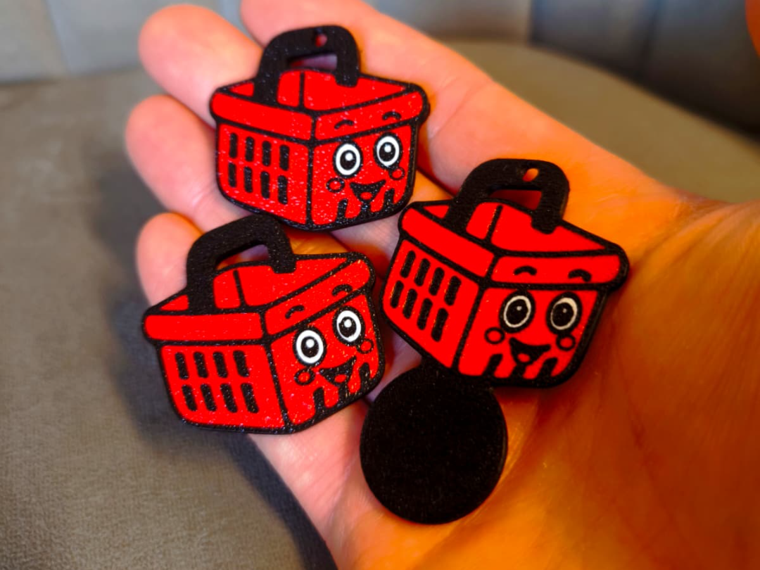 Basket Karol keychain , magnet , cart coin