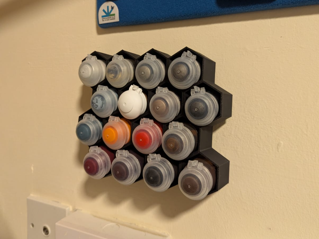 Stick-on Wall Paint Rack for Model Painting