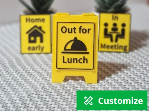 Office / Desk Signs (Out for lunch / In Meeting)