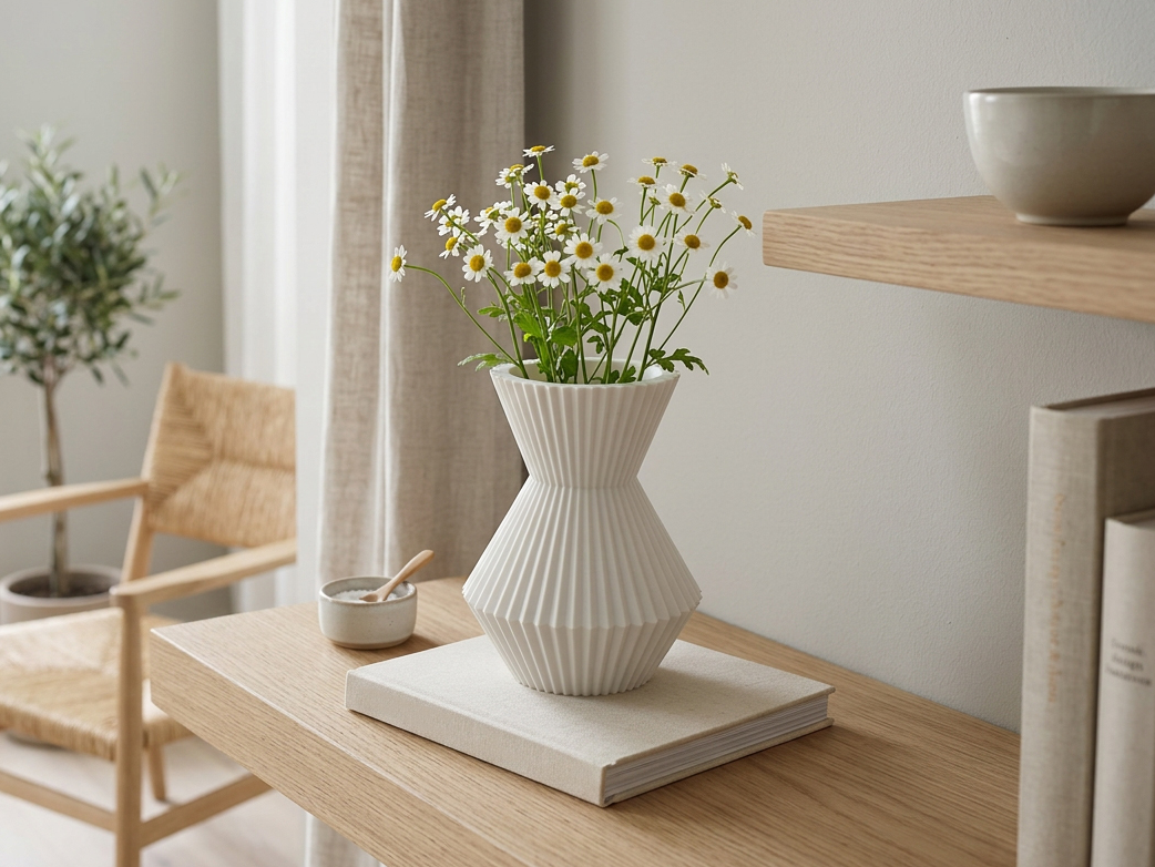 Luxury Vase Japandi Pleated Decor
