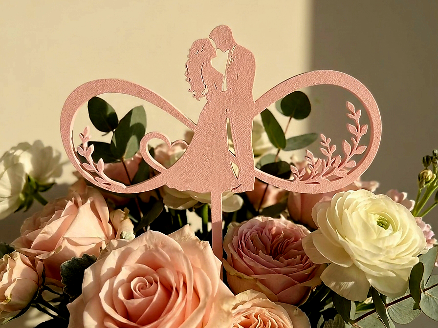 Infinity Wedding Cake-Flower Topper