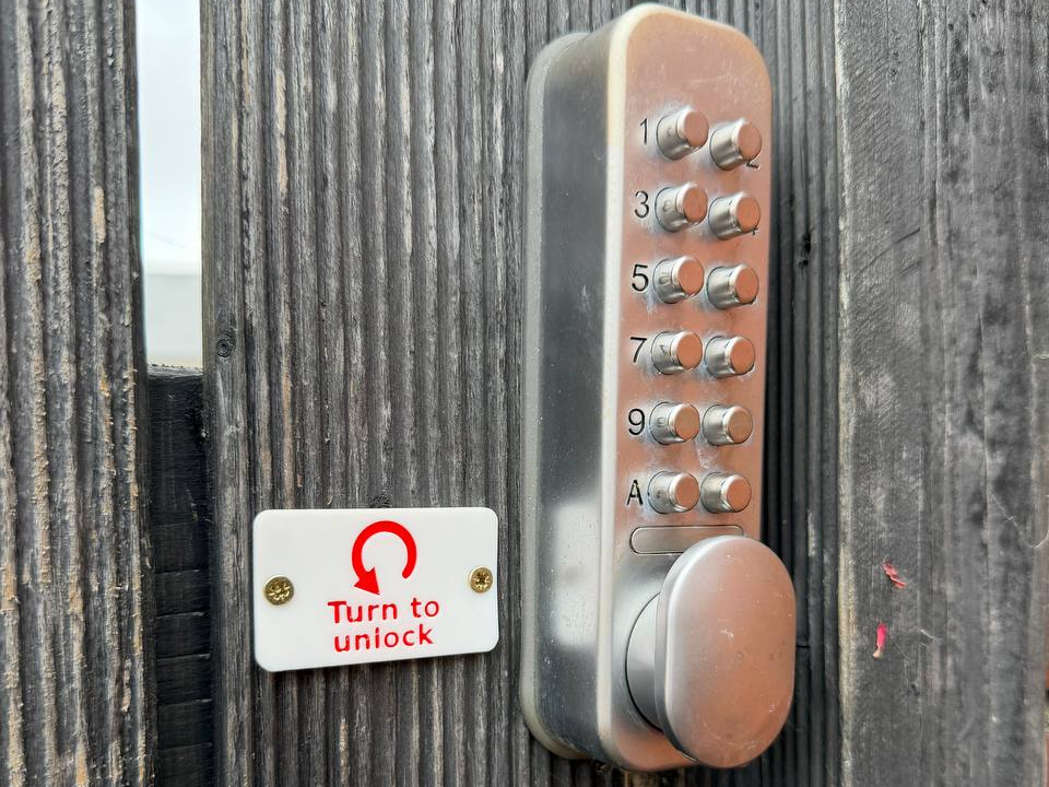 Turn to Unlock — Lock Direction Indicator Plates