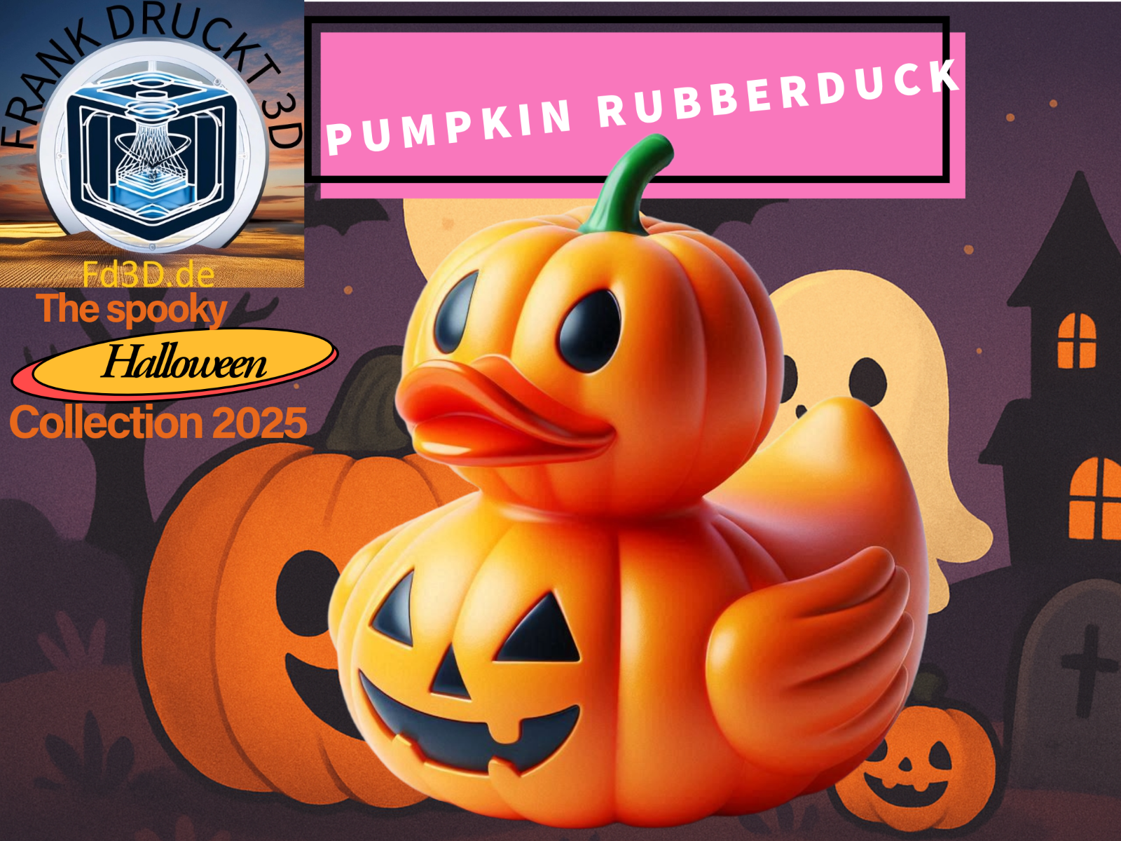 Pumpkin Rubberduck / Pumpkin duck / Halloween Duck