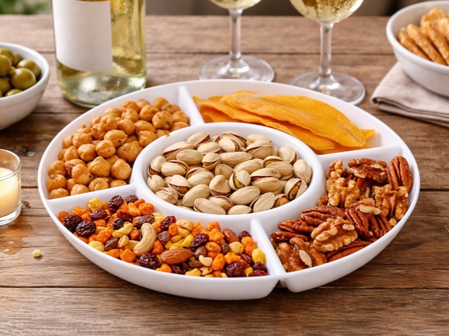 Compartmented Appetizer Tray – Modern Circular