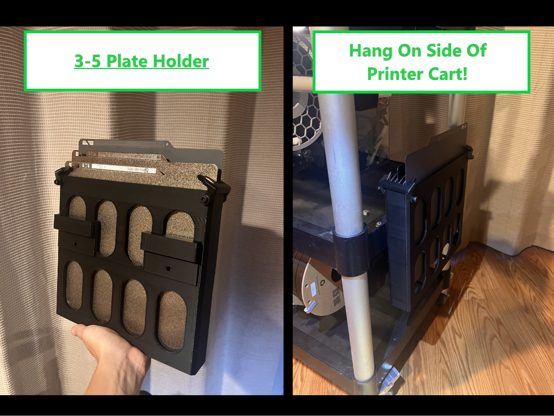 5 Plate Holder - Mount on cart side (No Noise)