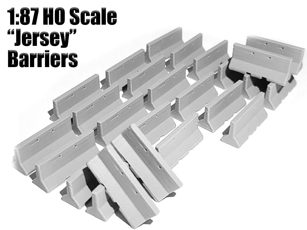 1:87 HO Scale Jersey Highway Barriers
