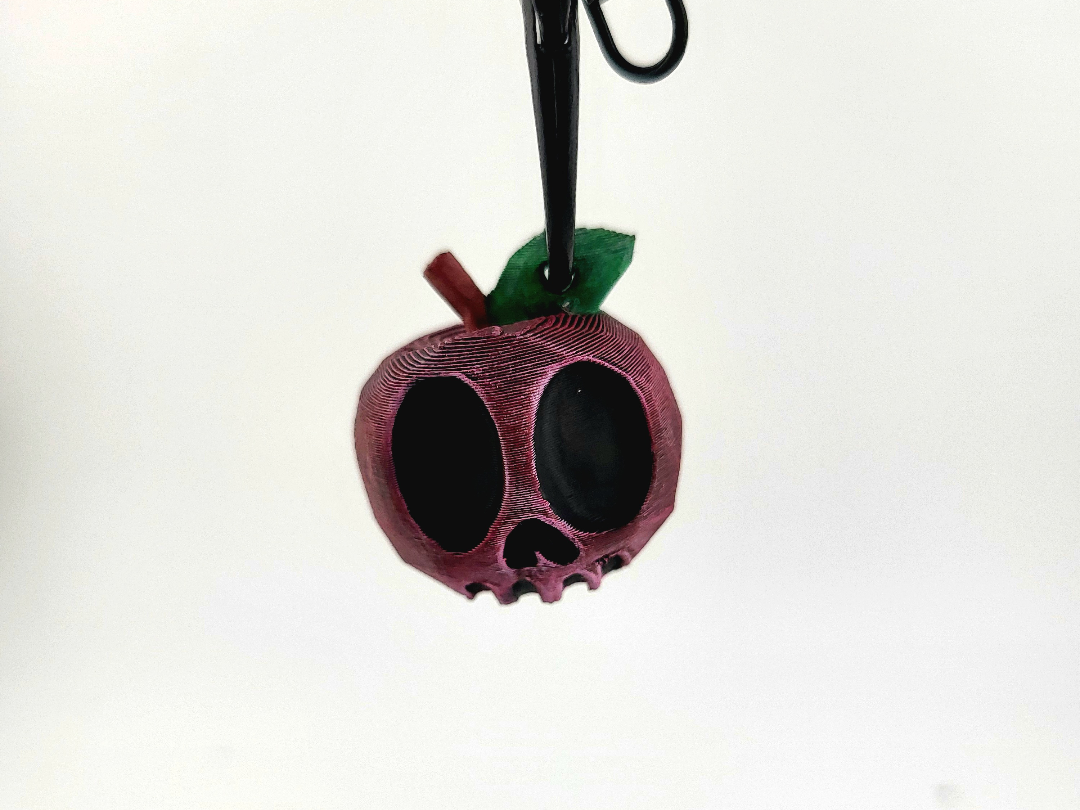 poison apple skull keyring