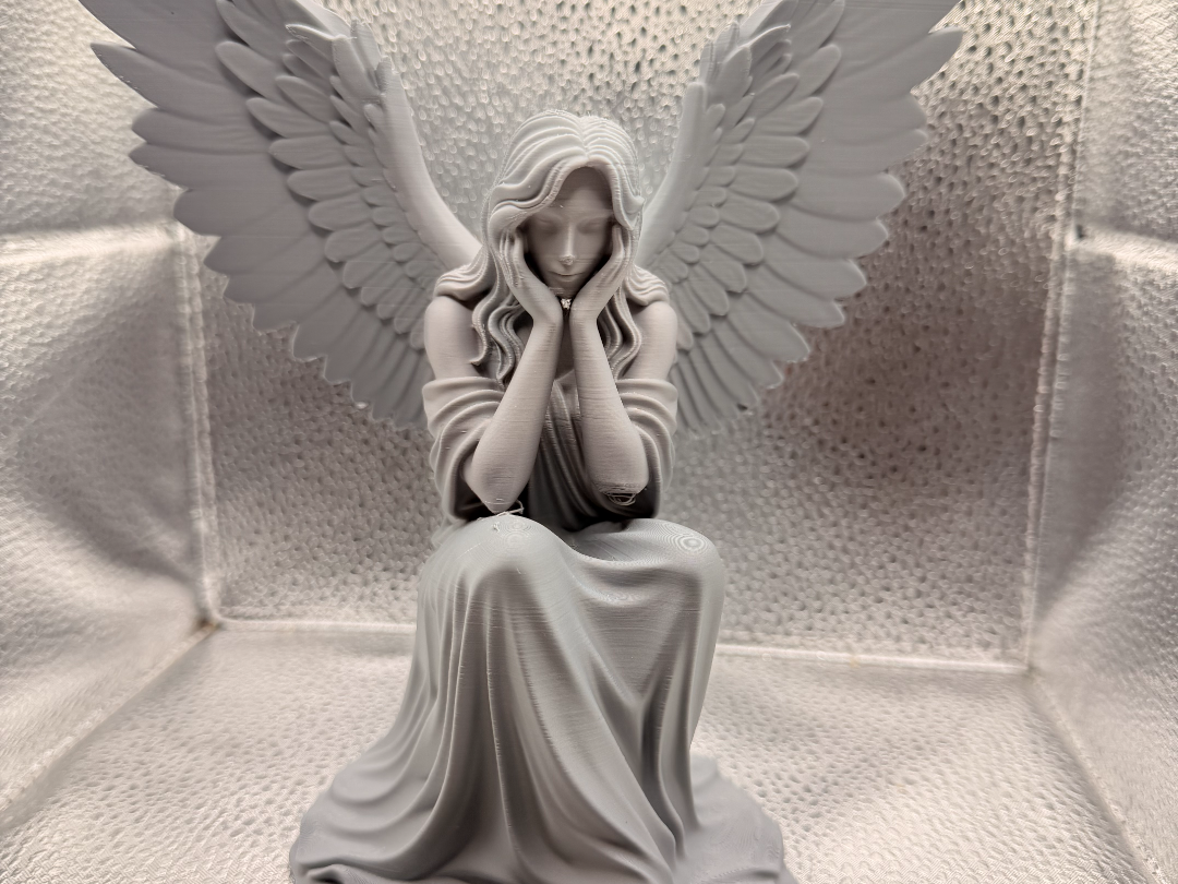Sitting Angel Woman Statue