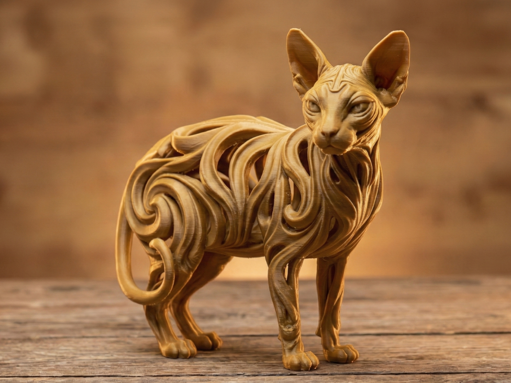 Escultura de gato esfinge ornamental