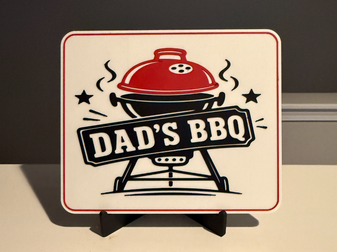 DAD'S BBQ SIGN AND COASTER
