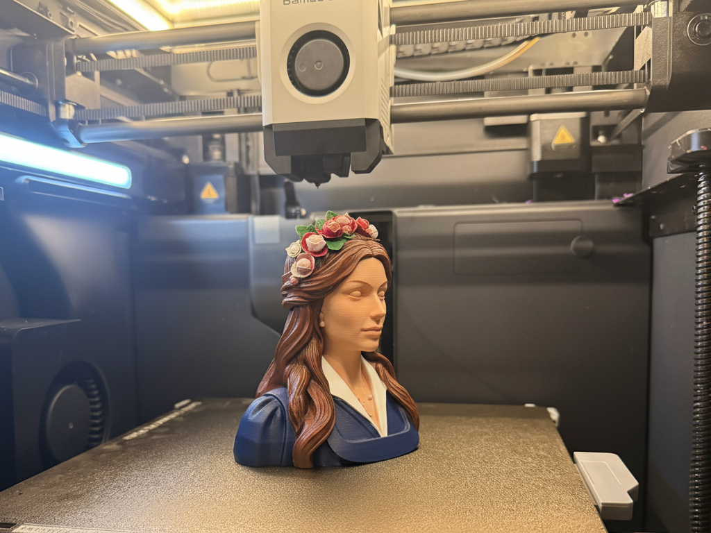 Flower Crown Lady Bust