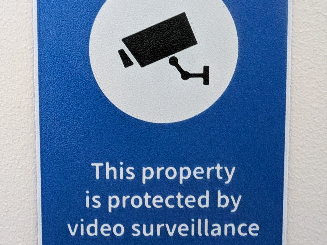 Surveillance video camera sign