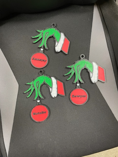 Grinch ornament- stocking tag