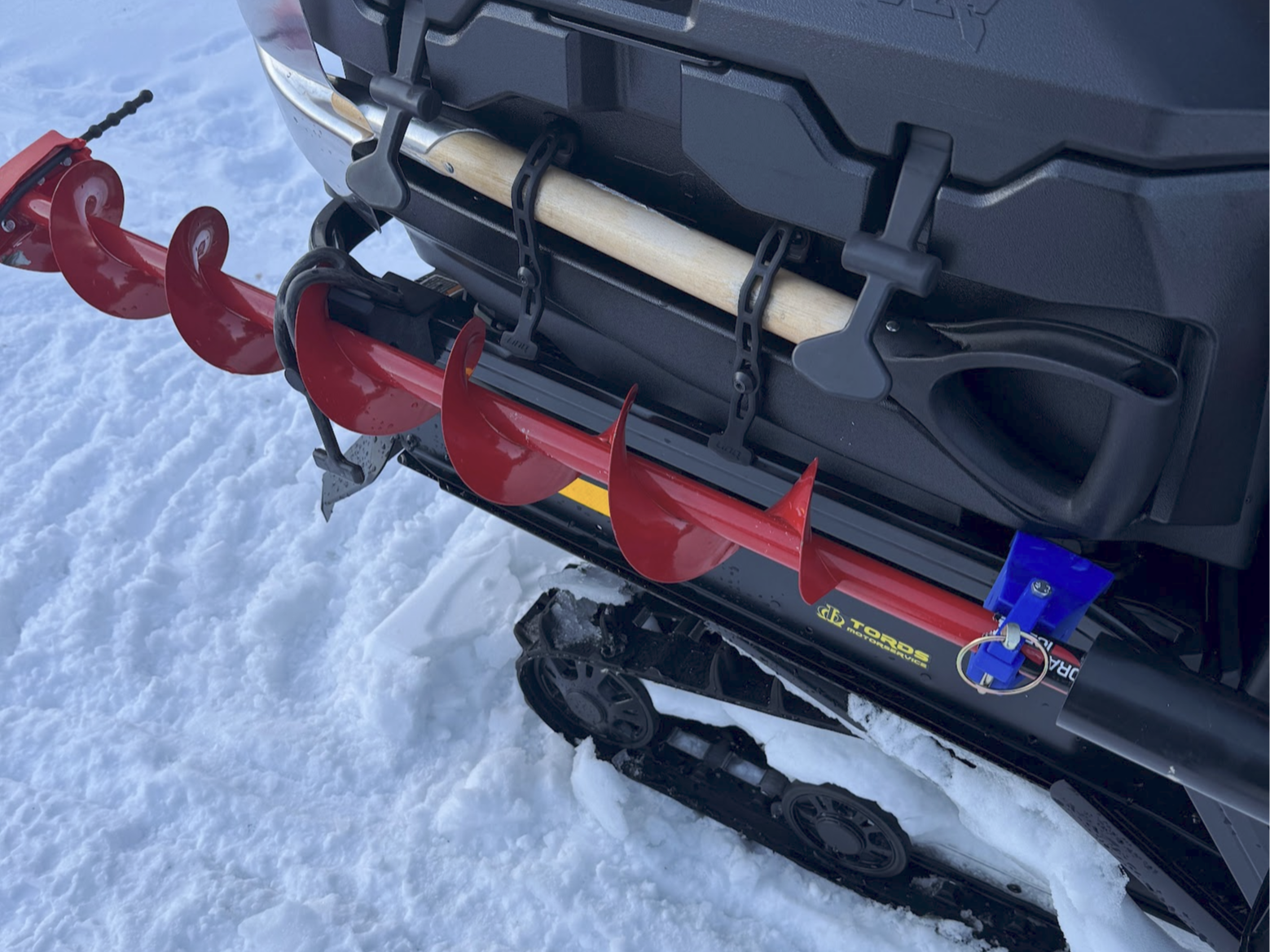 Ice Auger Snowmobile Side Mount
