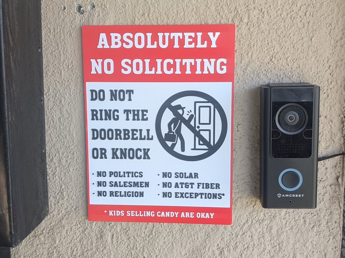 No Soliciting Sign