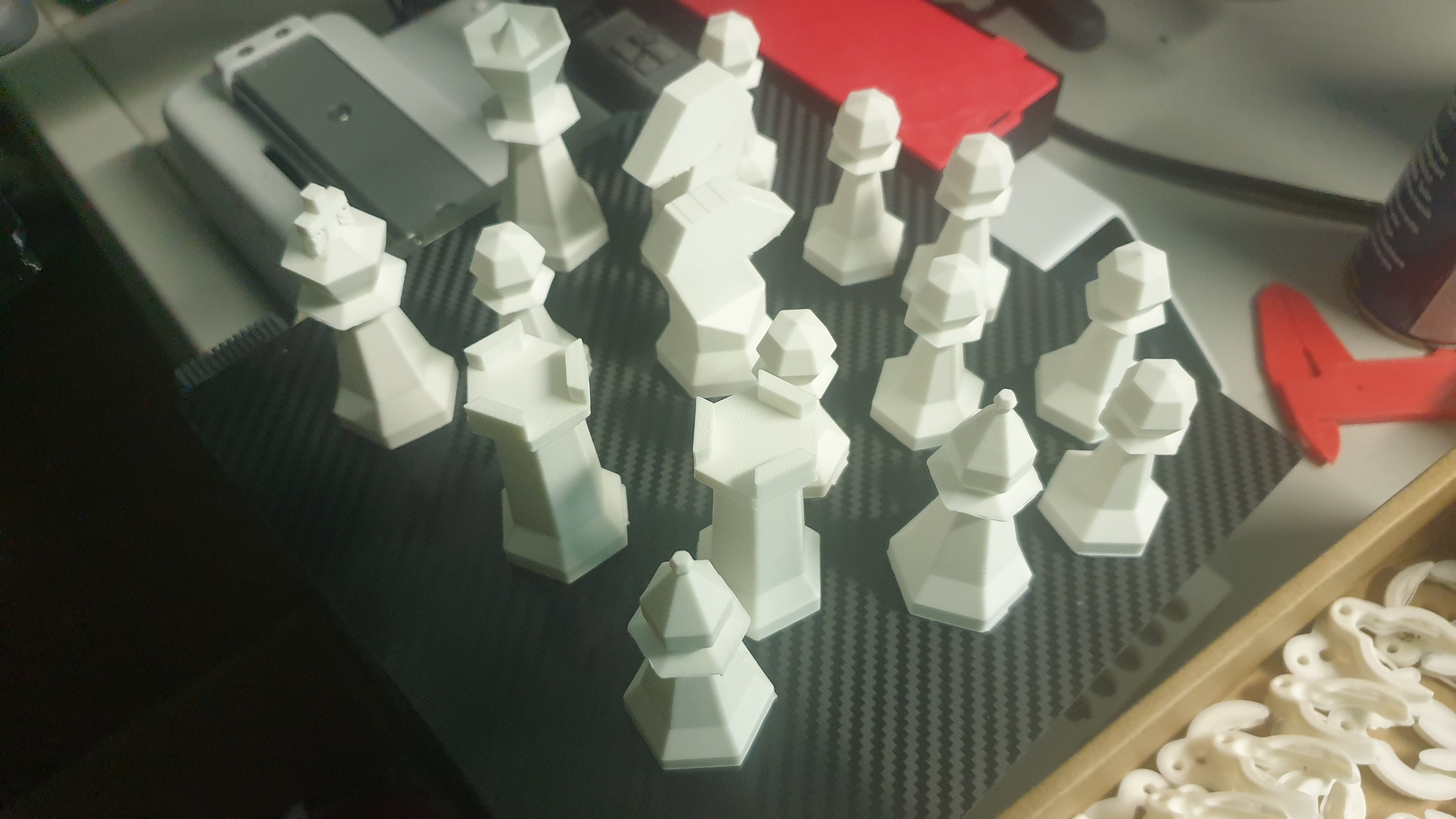 Low poly chess pieces