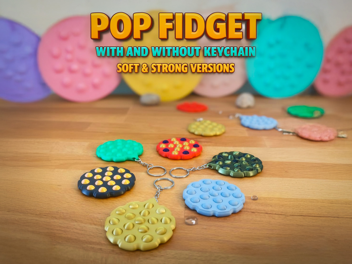 Pop Fidget and Keychain – Soft & Strong Versions
