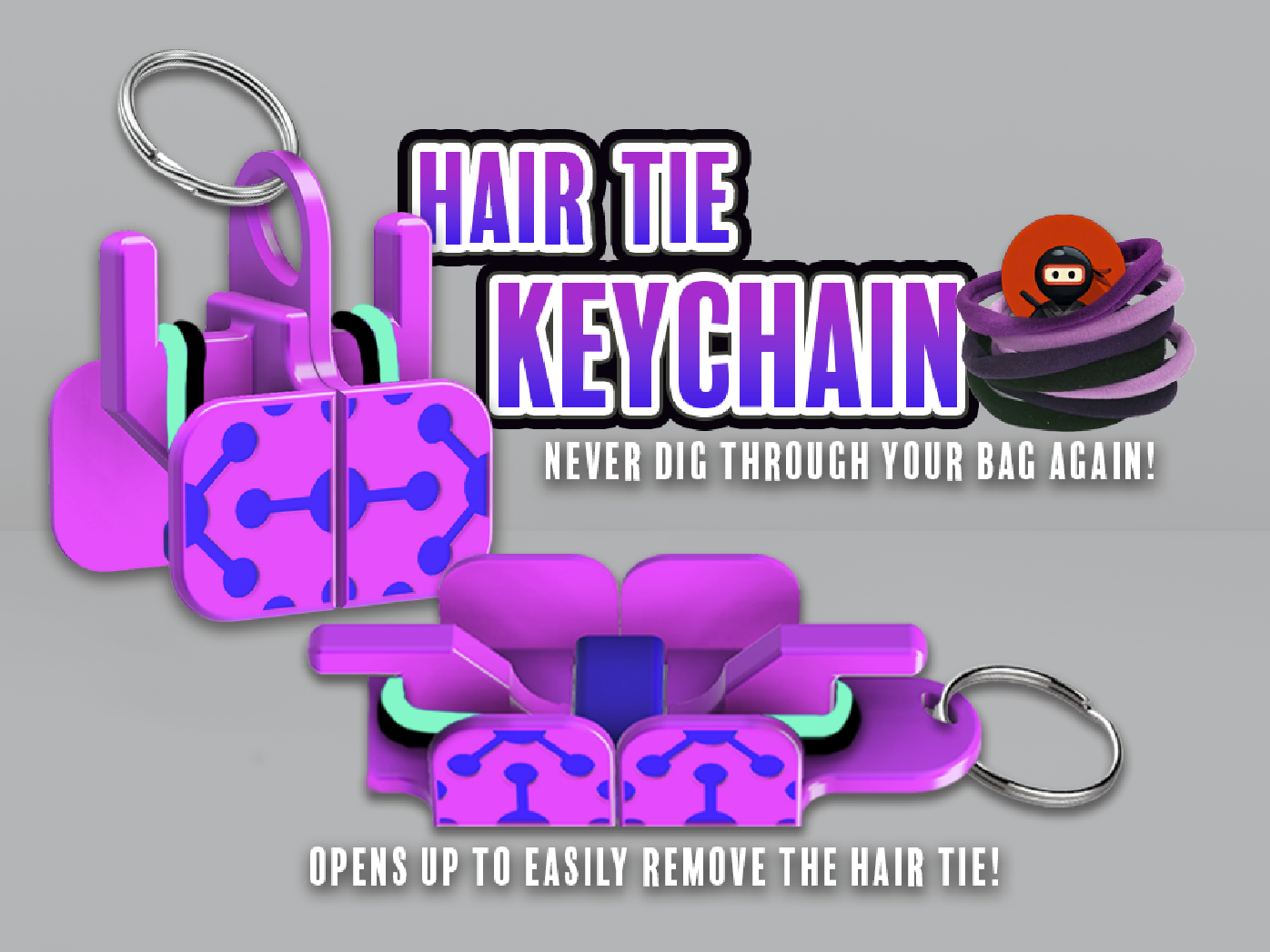 Hair Tie Holder Keychain