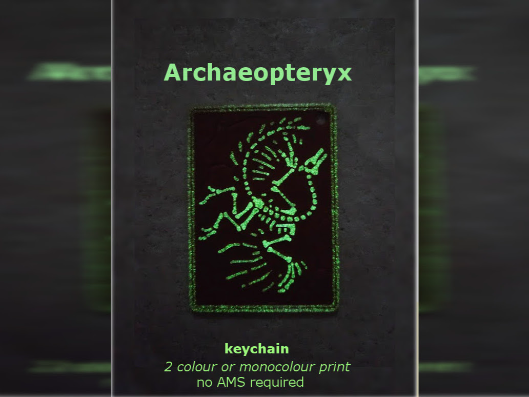 Archaeopteryx - fossil keychain (glow in the dark)