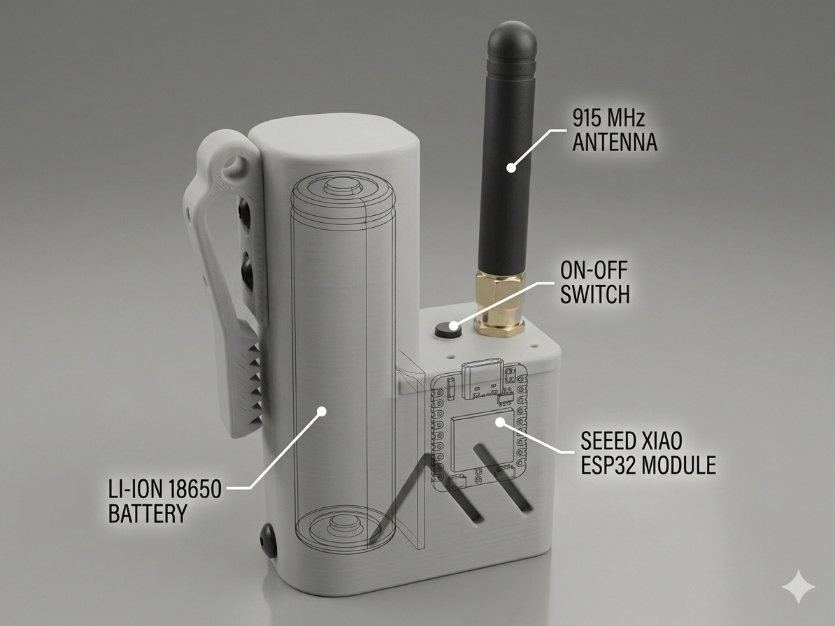 Seeed Studio XIAO ESP32 Case  Antenna + 18650