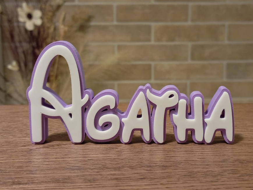 Disney Name Sign Agatha Kid Room Wall Decor Tag