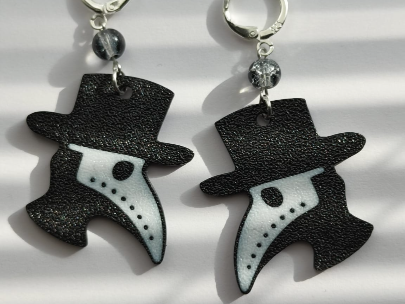 Plague doctor earrings
