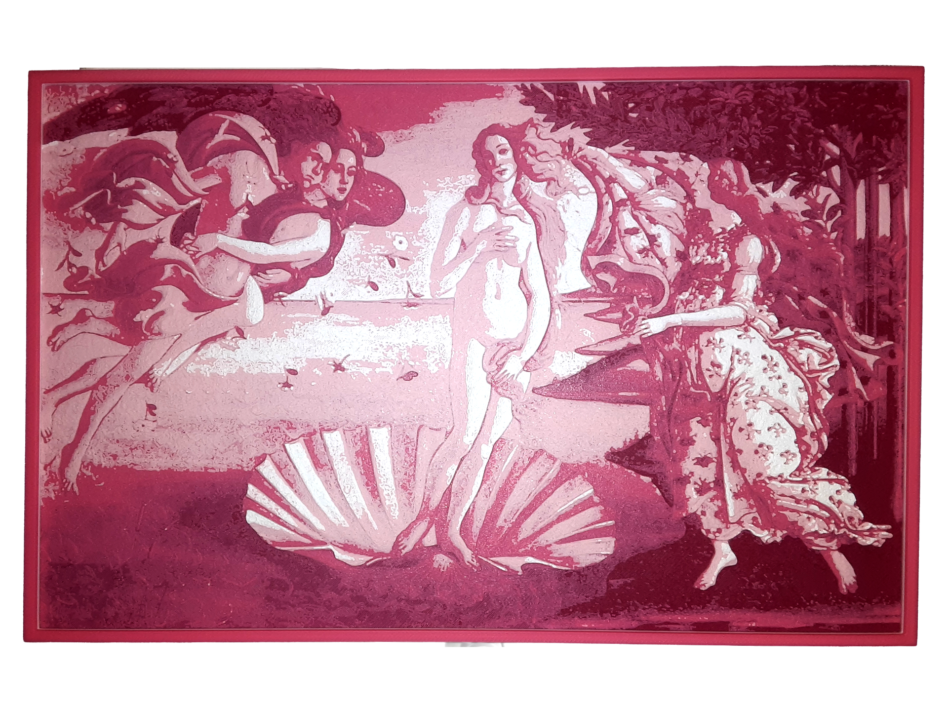 Birth of Venus by Sandro Botticelli Hueforge Pink
