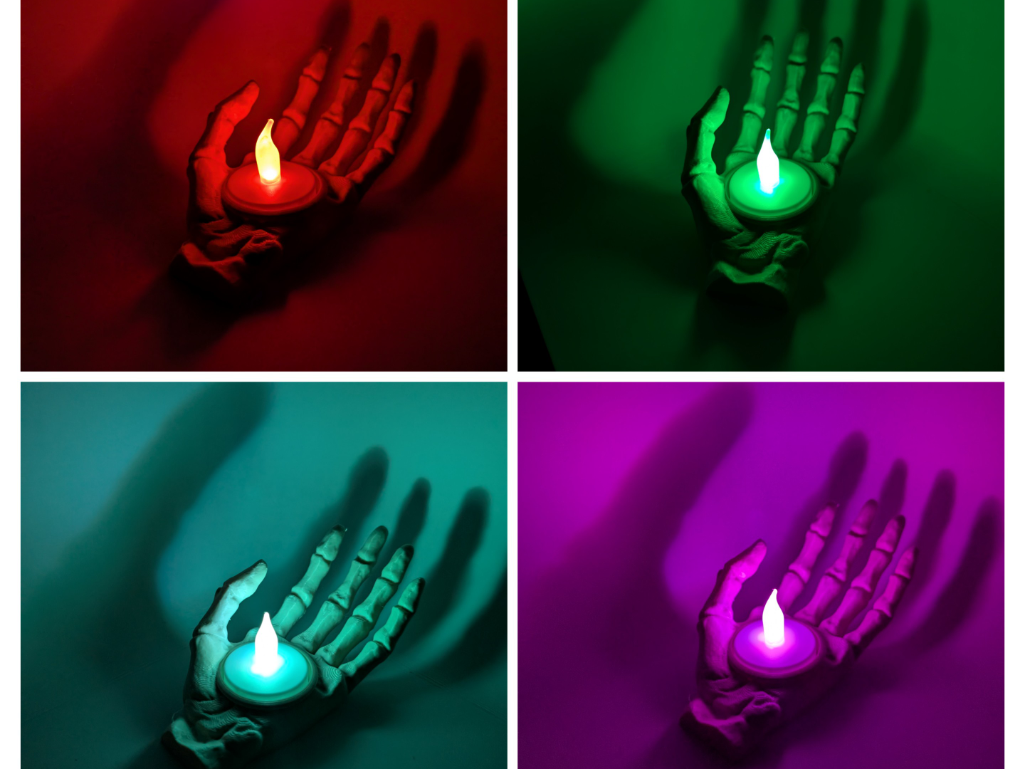 Teelichthalter Skelett Hand