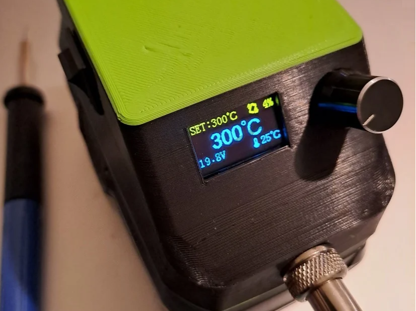 T12 STC Oled soldering station  Ryobi One+ battery