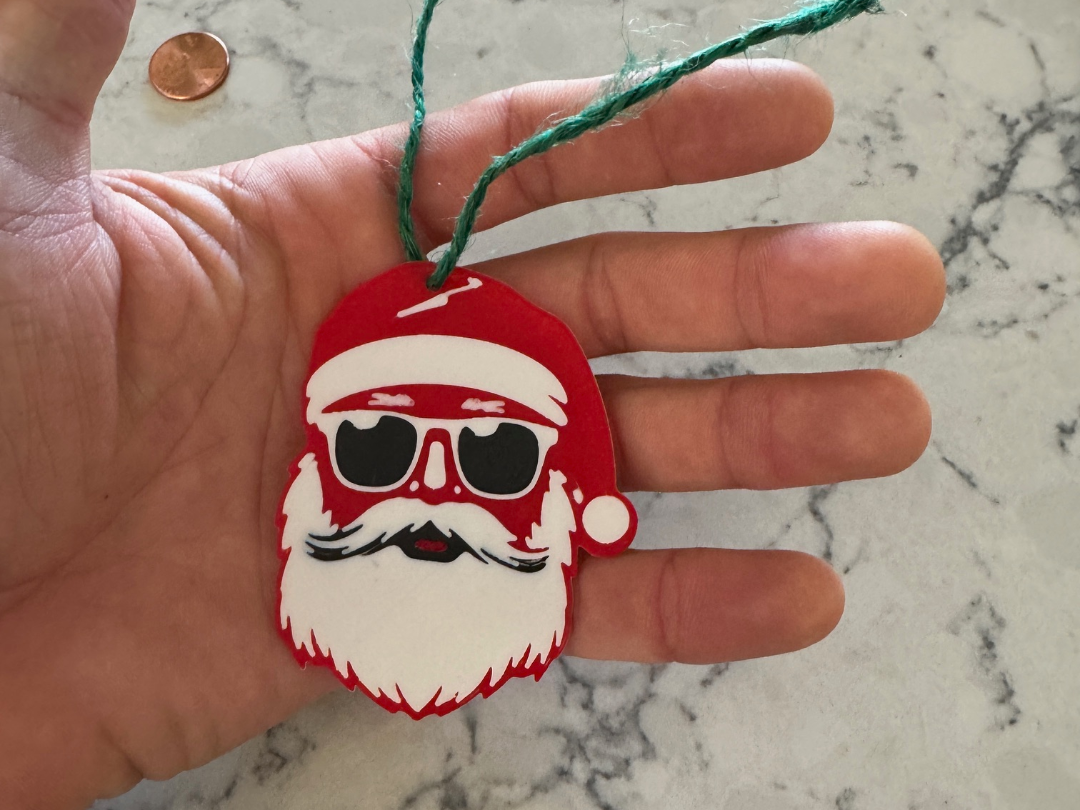Cool Santa gift tag or tree ornament