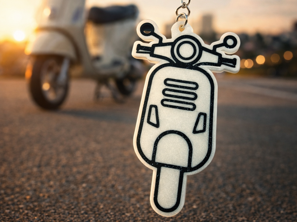 Vespa inspired keychain