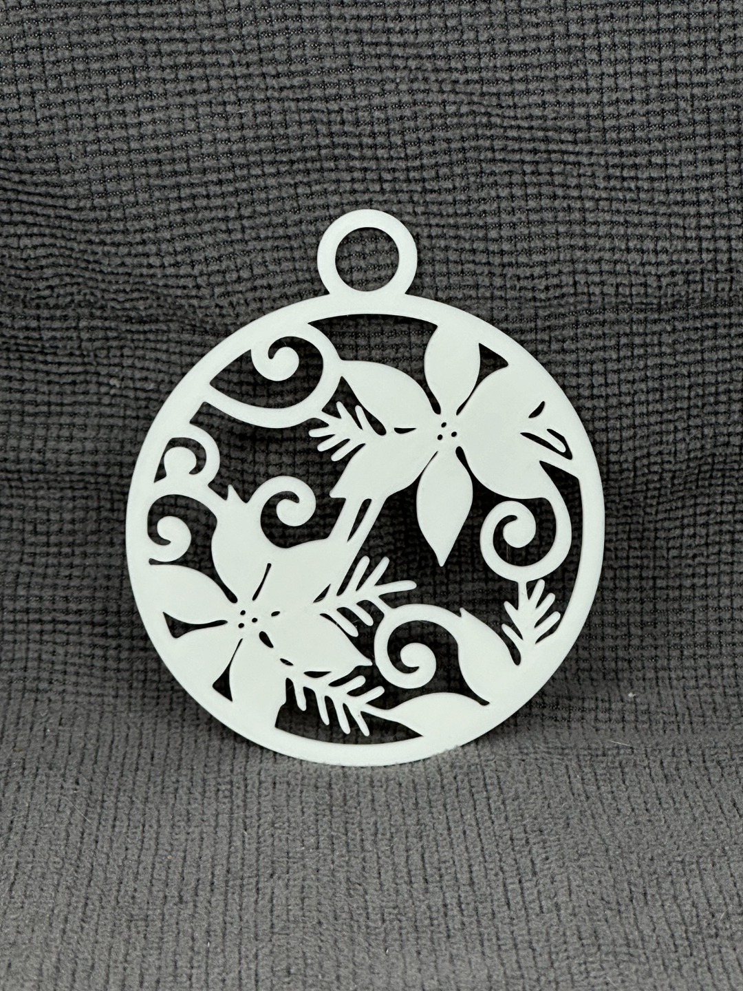 Poinsettia flower Christmas ornament