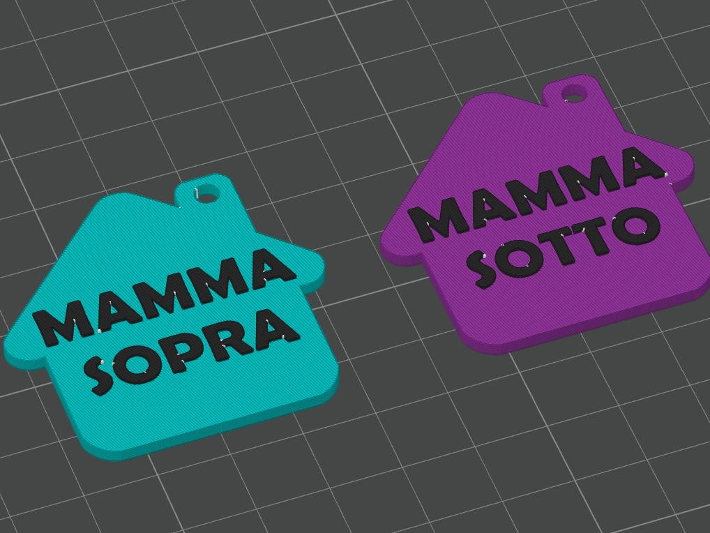 HOUSE KEYCHAIN "MAMMA SOPRA" "MAMMA SOTTO"