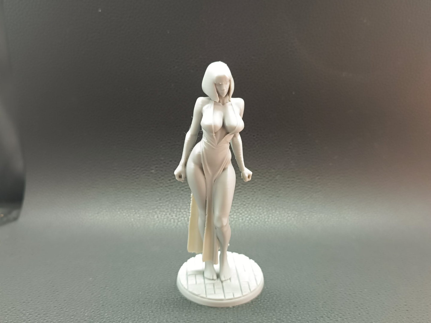 Stylized Anime Woman Figure in Flowing Dress