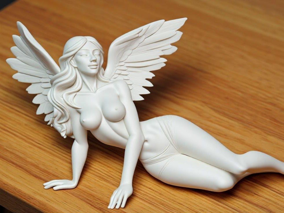 Sexy fallen angel woman