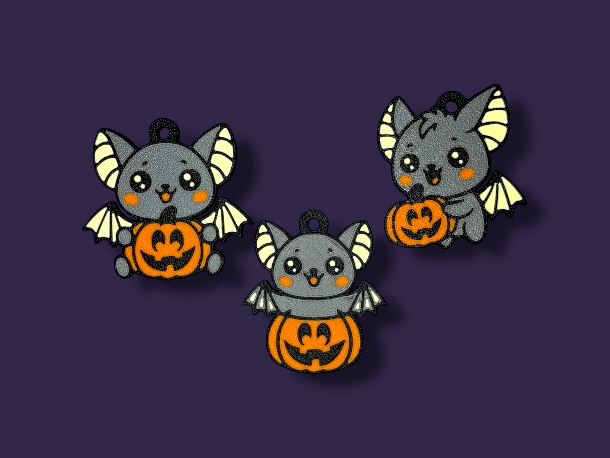 Pumpkin Bat Buddy Keychain