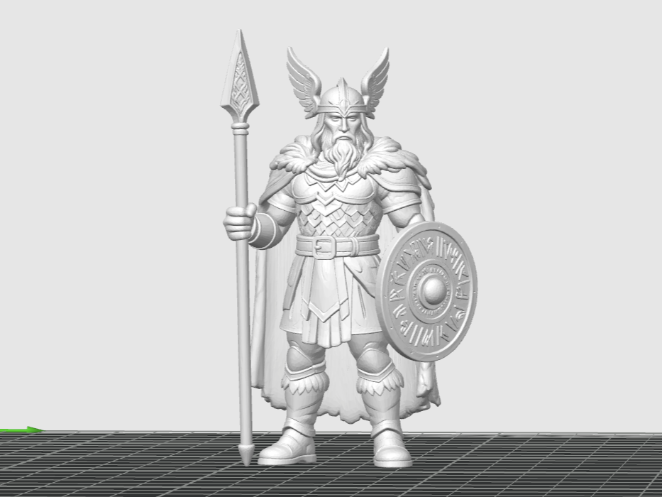 mythology Viking with spear and shield figurines