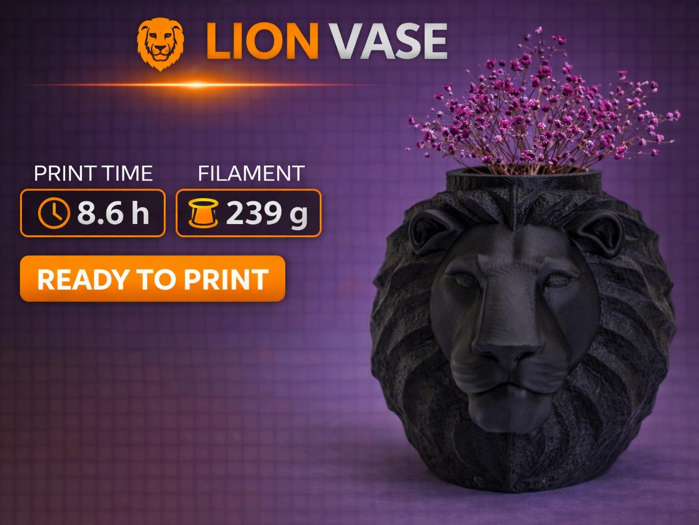 Lion Vase —  Size M (16 cm)