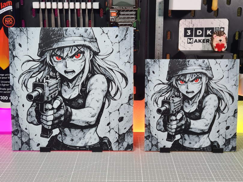 Girl Anime White Uzi – Hueforge – 4 Colors