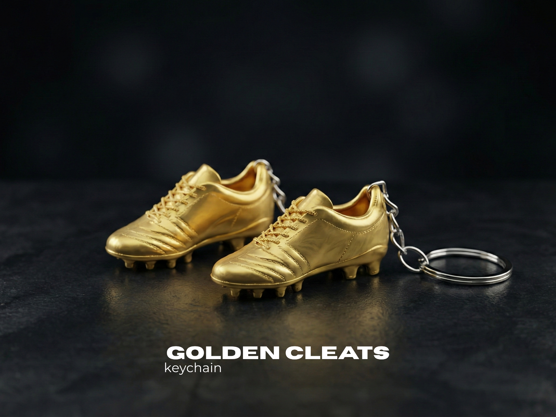 Golden Soccer Cleat Keychain