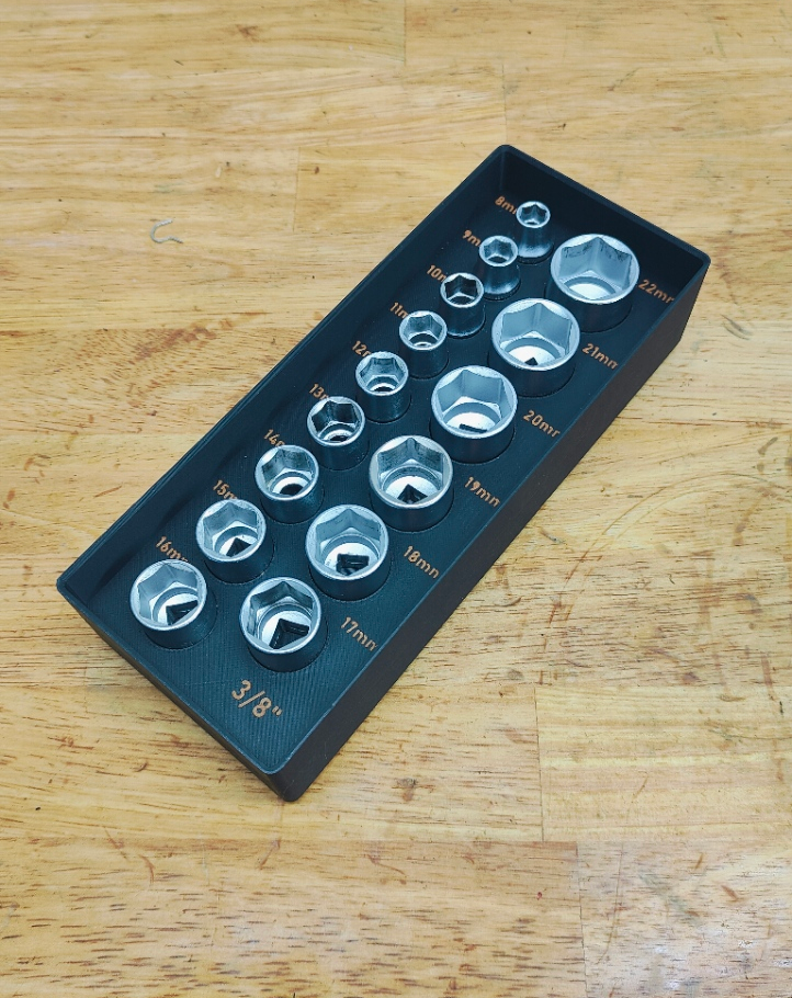 Gridfinity 3/8" socket holder Stahlwille