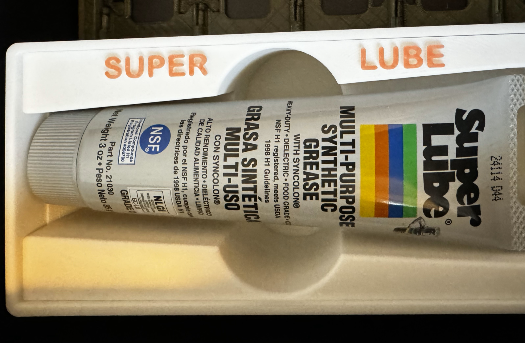 2x4 Gridfinity Box for Super Lube - Assembled