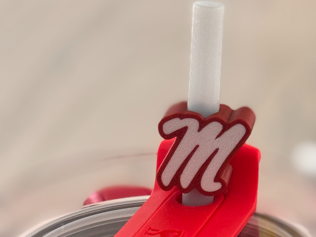 Set of 2 Ole Miss 10mm straw decoration