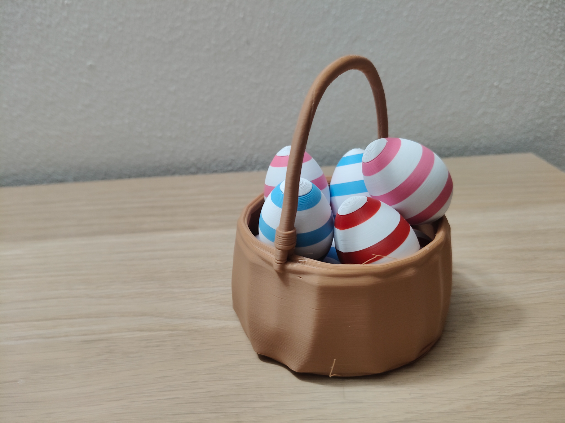 Easter Basket – Wicker Style with Decorated Eggs