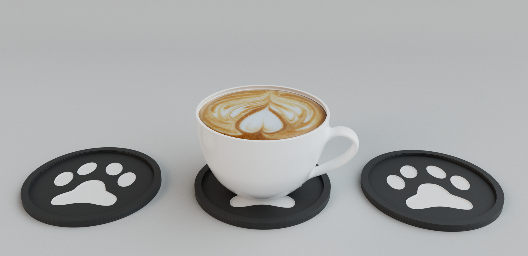 Dog paw coffee coaster