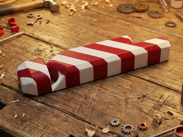 Candy Cane Two-Tone Quick-Print Christmas Whistle